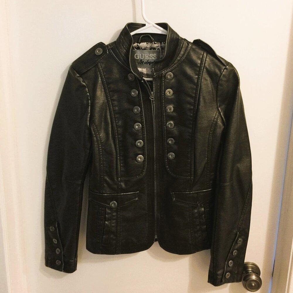 GUESS VEGAN LEATHER JACKET
